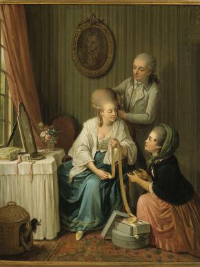 Sigmund Freudenberger, (Suisse, 1747-1801), La Marchande de rubans, 2e moitié du 18e siècle.